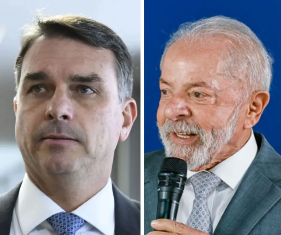 Em evento, pré-candidato à Presidência, Flávio Bolsonaro alfineta Lula: “Se orgulha em dar um vale-gás”