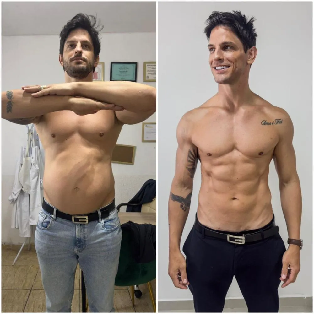 Após perder 23 kg, ex-Fazenda Miro Moreira mostra antes e depois