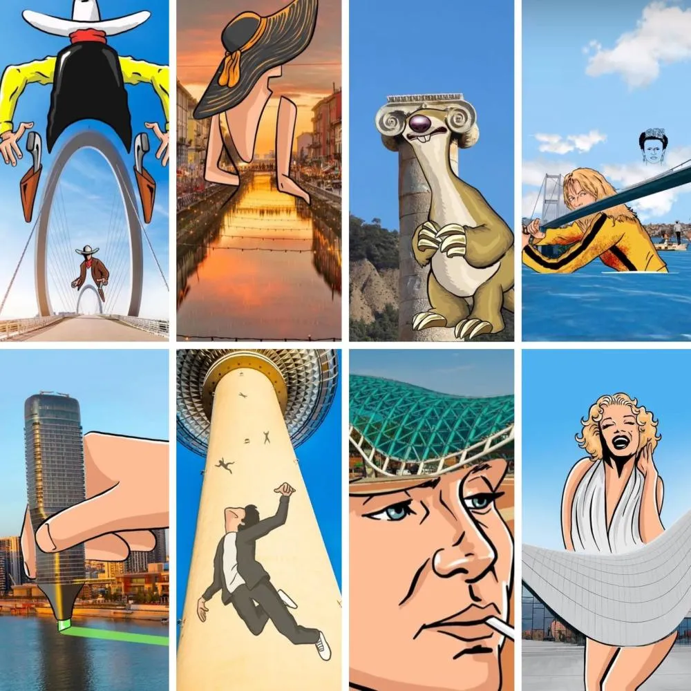 Artistas viraliza ao usar pontos turísticos para ilustrar desenhos animados