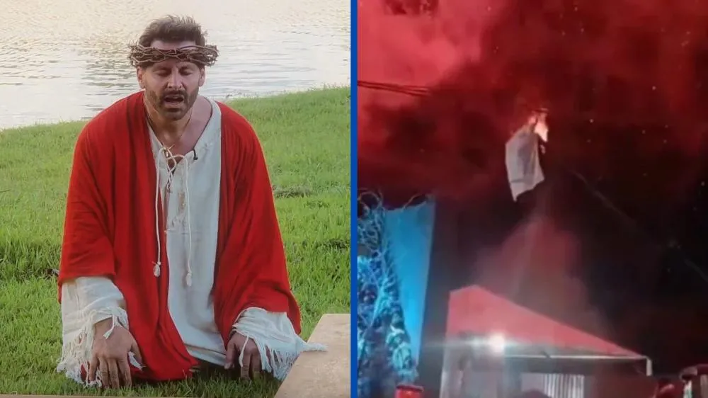 Henri Castelli fala pela 1ª vez após figurino 'pegar fogo' ao interpretar Jesus: “Foi pirotecnia”