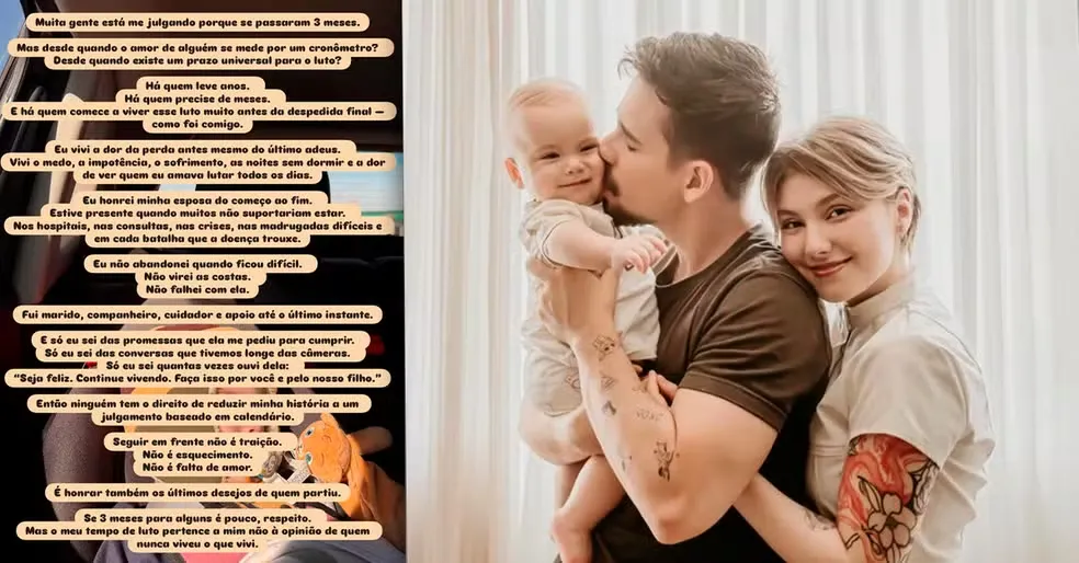 Viúvo de Isabel Veloso assume relacionamento 3 meses após morte da influencer e rebate críticas / Reprodução Instagram Lucas Borba