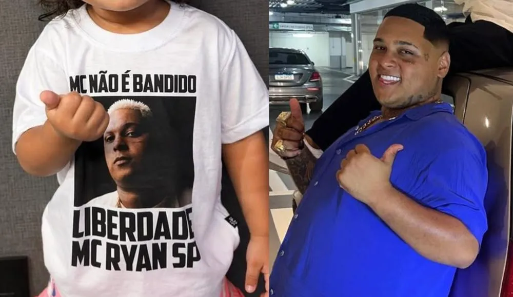 Ryan SP posta foto da filha usando camiseta “MC não é bandido” após conseguir habeas corpus e manda recado com versículo