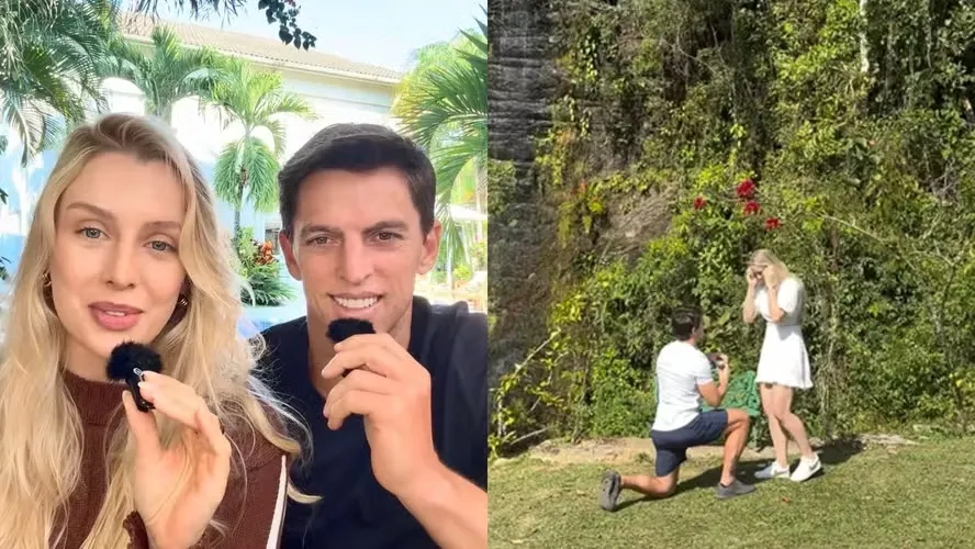 Ex de Karina Bacchi, Amaury Nunes exibe vídeo de pedido de casamento à namorada: “Resto das nossas vidas juntos”
