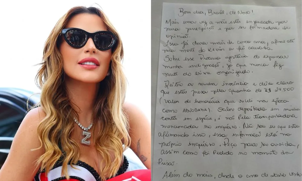 “Não sou, e nunca fui, bandida”, carta escrita na cadeia por Deolane Bezerra viraliza na web