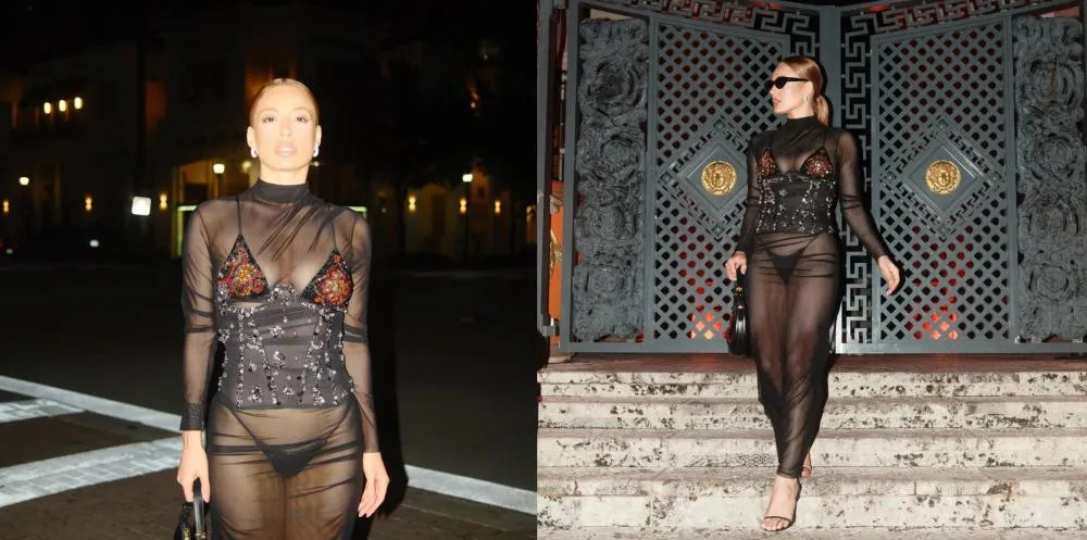 Ex-BBB Beatriz Reis causa e é barrada por look transparente em boate de Miami