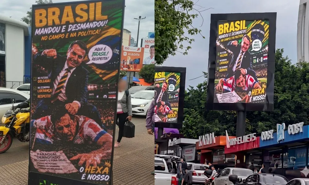 Montagem em telões com Jair Bolsonaro resulta em tumultos no Paraguai