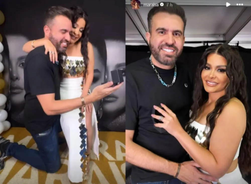 Maraisa é surpreendida com novo pedido de casamento de Fernando Mocó nos bastidores de show