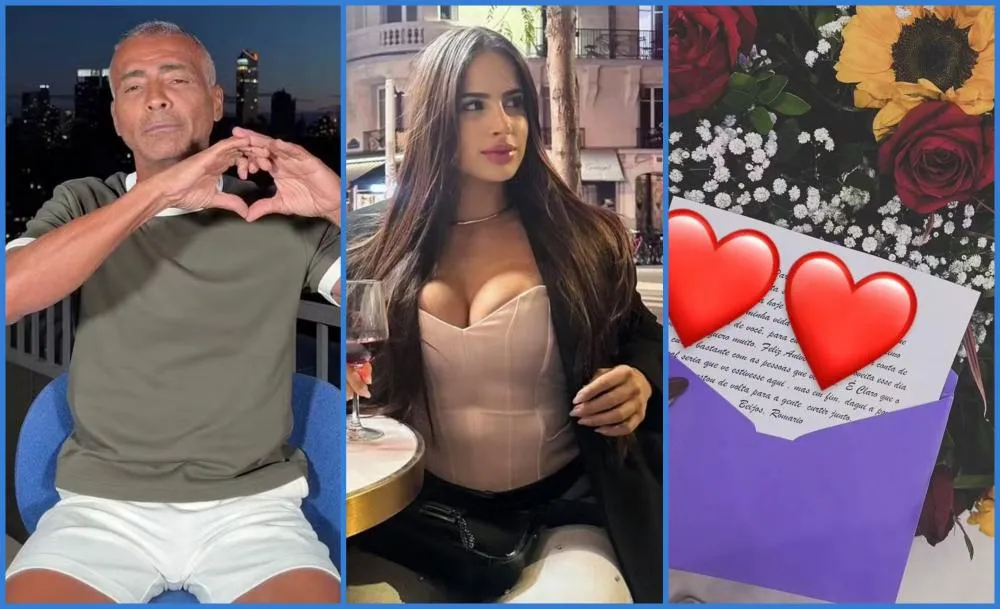 Após encontros íntimos nos EUA, Romário envia flores e mensagem romântica para affair de 27 anos do Brasil