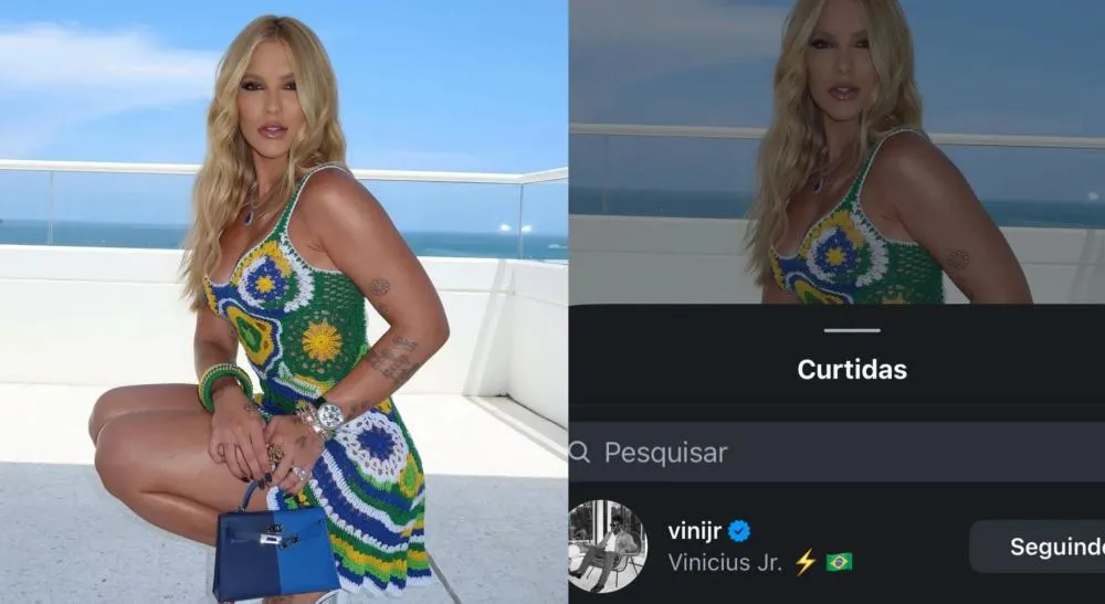 Virginia surge com look inspirado na Seleção Brasileira e curtida de Vini Jr. agita rumores de reconciliação