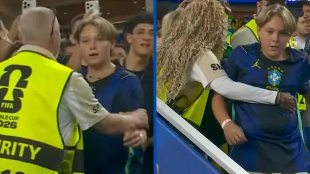 Filho de Neymar é barrado por segurança após vitória do Brasil e reação viraliza