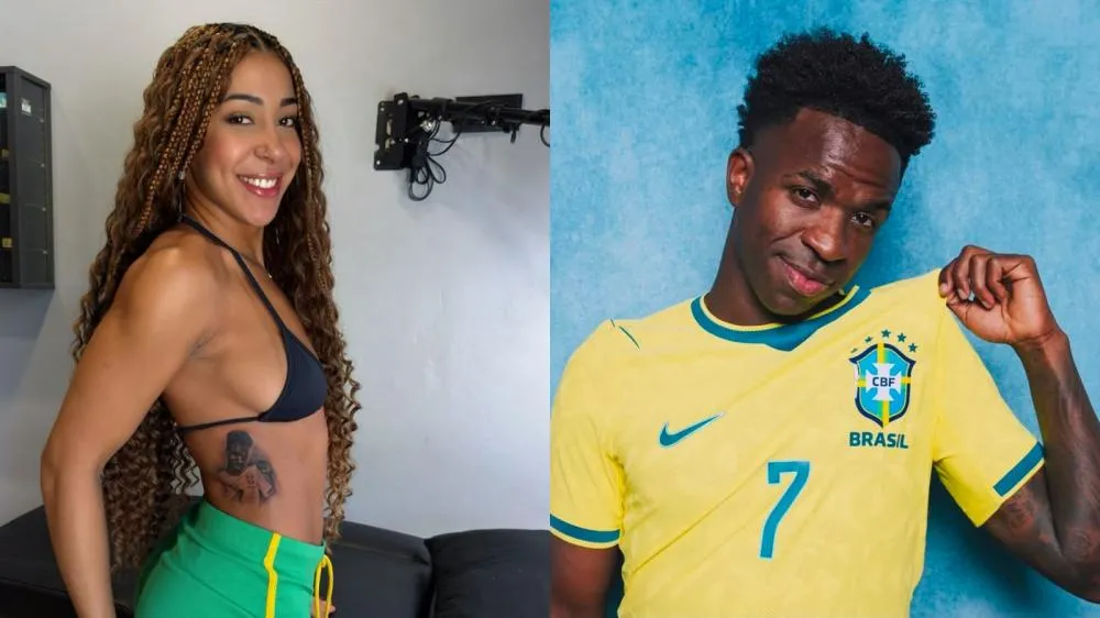 Influenciadora cumpre promessa e faz tatuagem ‘íntima’ de Vinicius Junior após Brasil avançar às oitavas da Copa