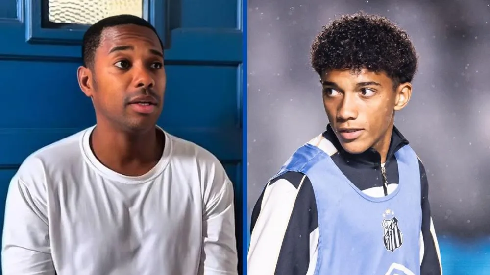 Filho de Robinho abandona homenagem ao pai em camisa pelo Santos