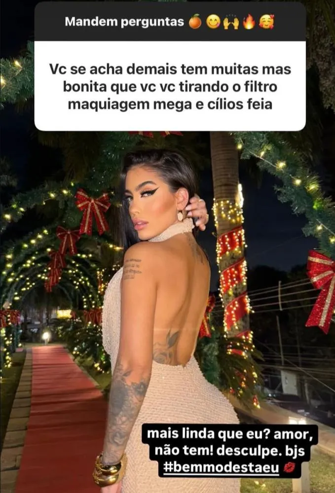 Seguidor chama MC Mirella de feia e recebe resposta afiada 