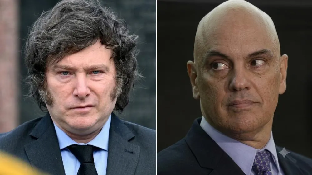 Em evento de Flávio, Milei dispara críticas contra Alexandre de Moraes: “Lixo careca”