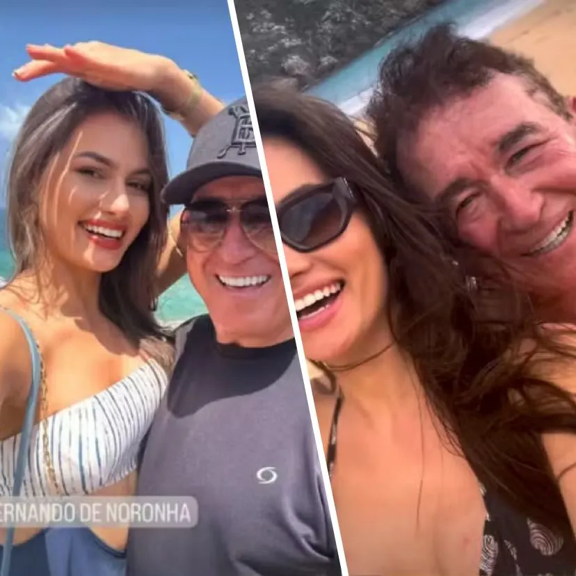 Amado Batista curte viagem romântica com namorada