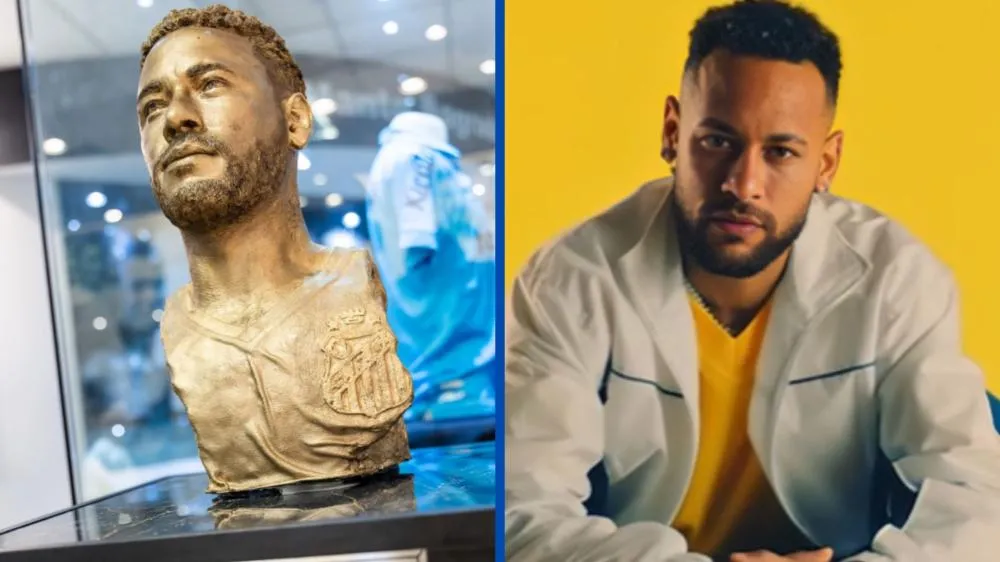 Neymar ganha busto em museu do Santos e reage nas redes: “Pego de surpresa”