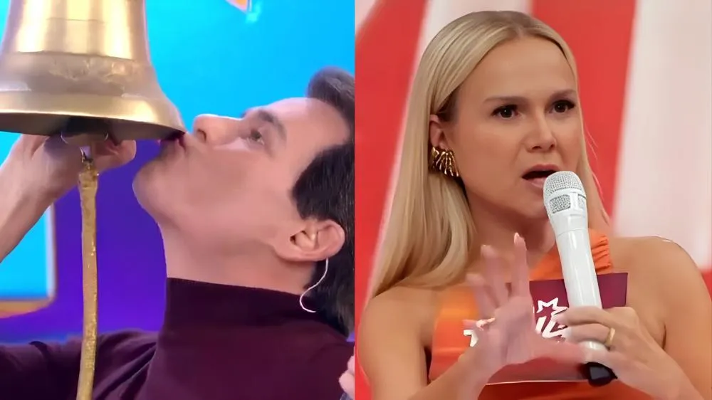 Celso Portiolli bate o sino ao vivo e celebra liderança de audiência contra Eliana na Globo