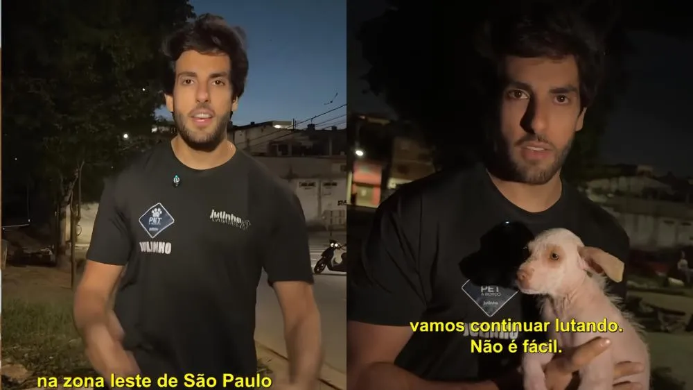 Julinho Casares resgata cachorrinho abandonado em SP e reforça alerta contra maus-tratos