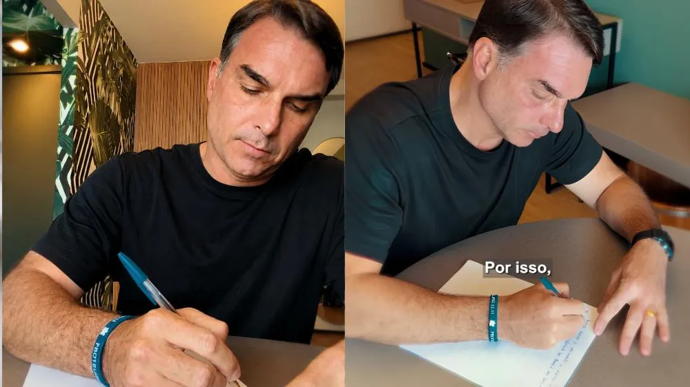 Após veto de Moraes em Dia dos Pais, Flávio publica vídeo com carta a Bolsonaro
