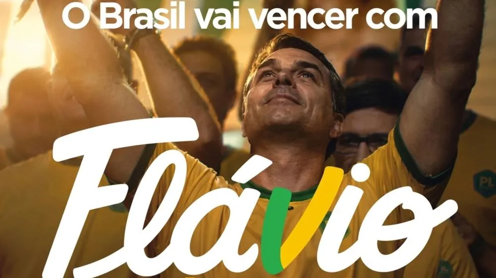 Marca de campanha de Flávio é inspirada em carta de Jair Bolsonaro; veja