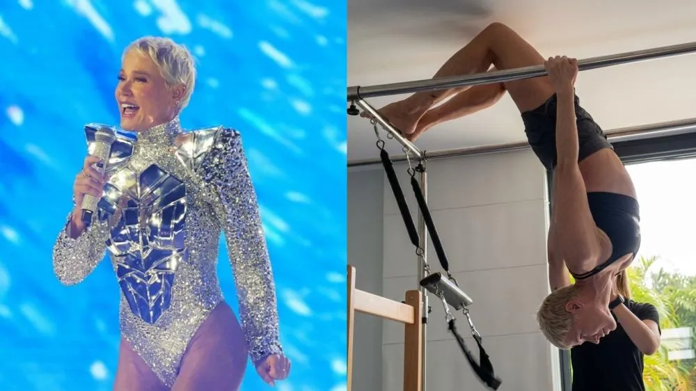 Após polêmica com virilha, Xuxa brinca e exibe rotina de exercícios
