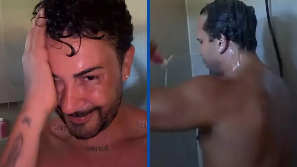 Carlinhos Maia e Lucas Guimarães surgem juntos embaixo do chuveiro: “Última vez”