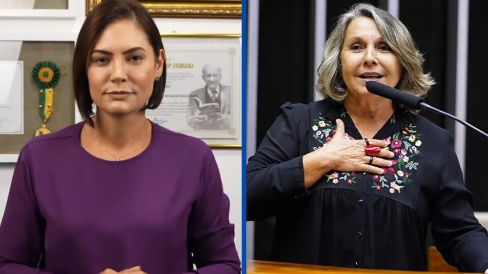 Michelle Bolsonaro tenta barrar propaganda de Erika Kokay por causa de janela de Libras; entenda