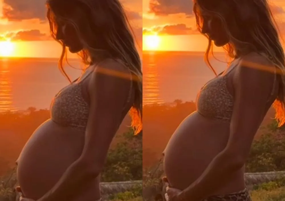 Gisele Bündchen exibe 'barrigão' pela primeira vez e celebra momento especial