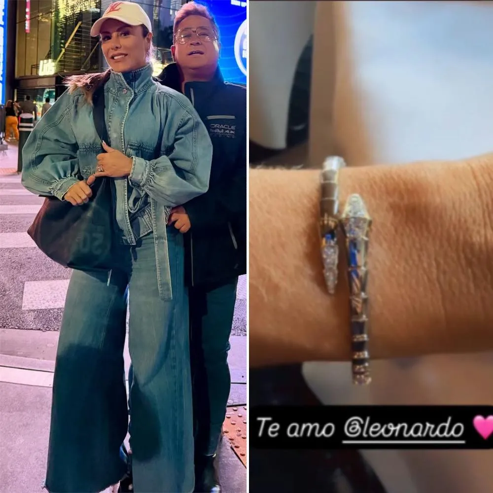 Leonardo surpreende Poliana Rocha com deslumbrante joia de ouro branco e diamantes
