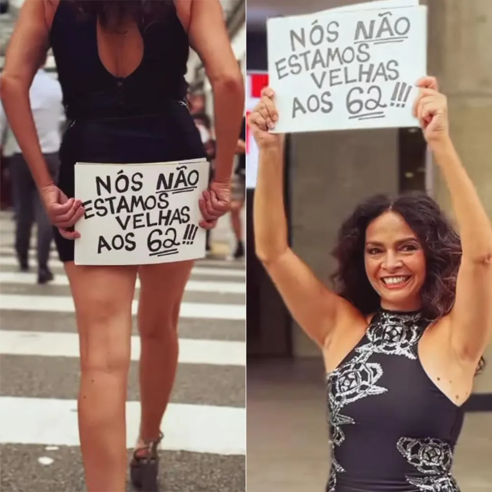 Cláudia Ohana protesta contra etarismo na Avenida Paulista “Não estamos velhas aos 62”