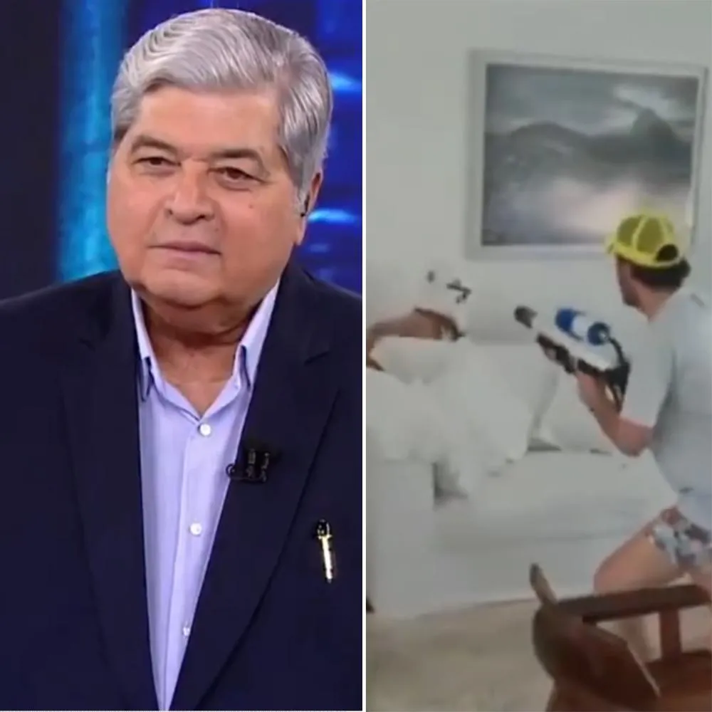 Datena critica vídeo de filho de Pedro Scooby fugindo de lança-chamas “Brincadeira boba”