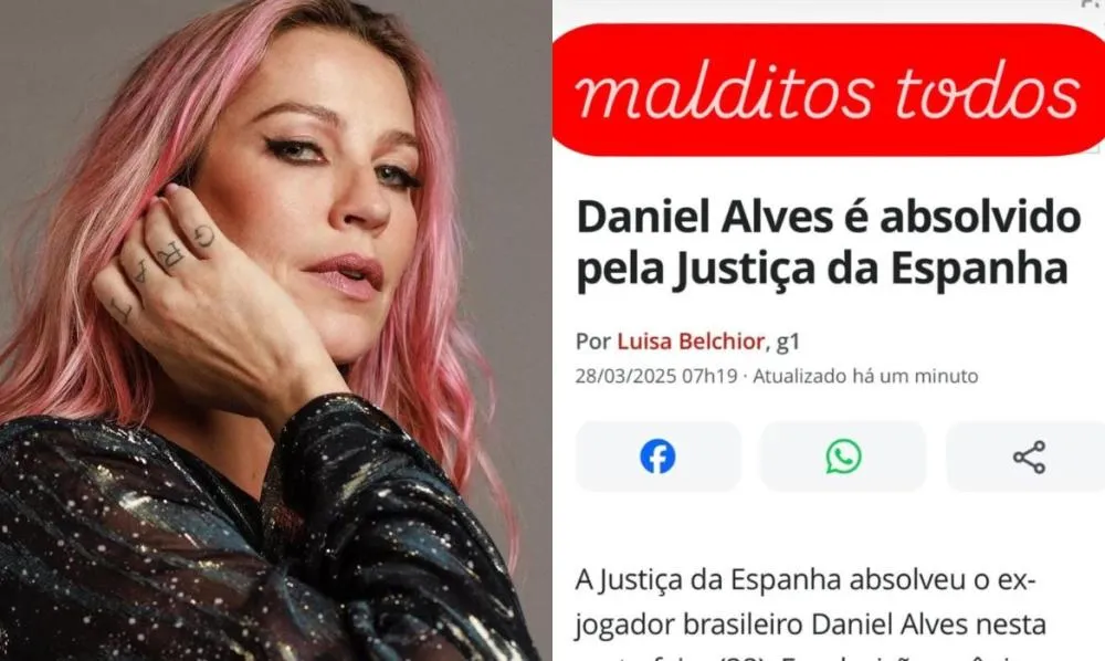 Luana Piovani esbraveja após absolvição de Daniel Alves: “Malditos todos”