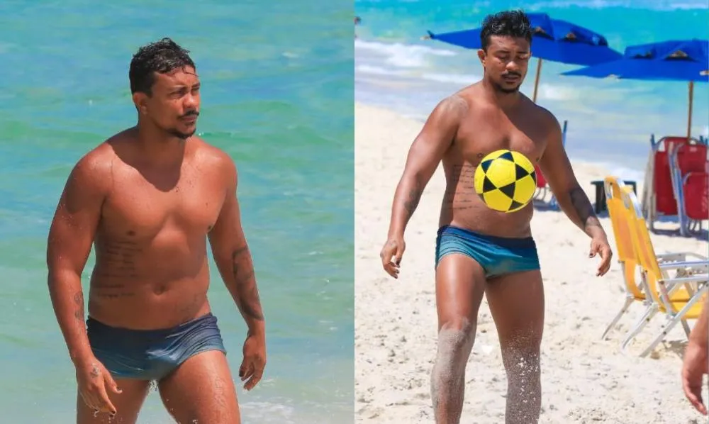 De sunguinha, Xamã aproveita folga em praia carioca; fotos