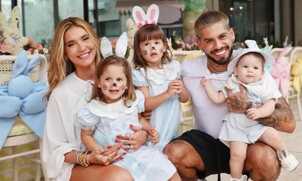 Virgínia e Zé Felipe comemoram Páscoa em festa temática; veja