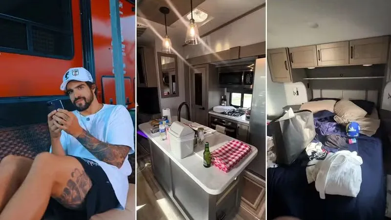 Caio Castro exibe motorhome de luxo com suíte, beliches e cadeiras de massagem