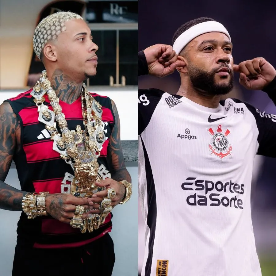 MC Poze vai às redes para defender Memphis Depay, atacante do Corinthians: “Isso aí é recalque”
