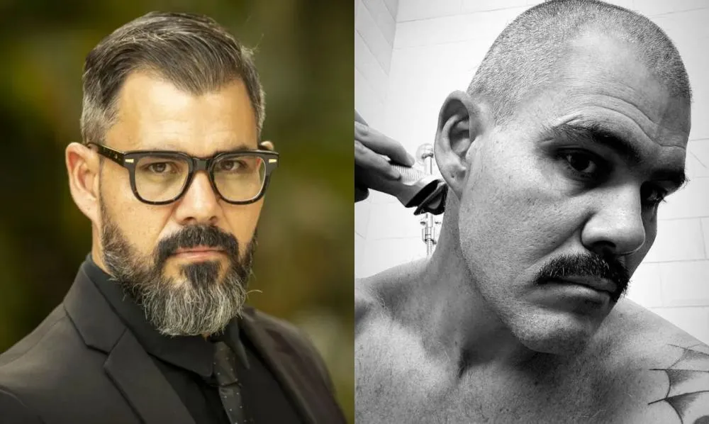 Juliano Cazarré radicaliza ao raspar o próprio cabelo e novo visual surpreende; veja