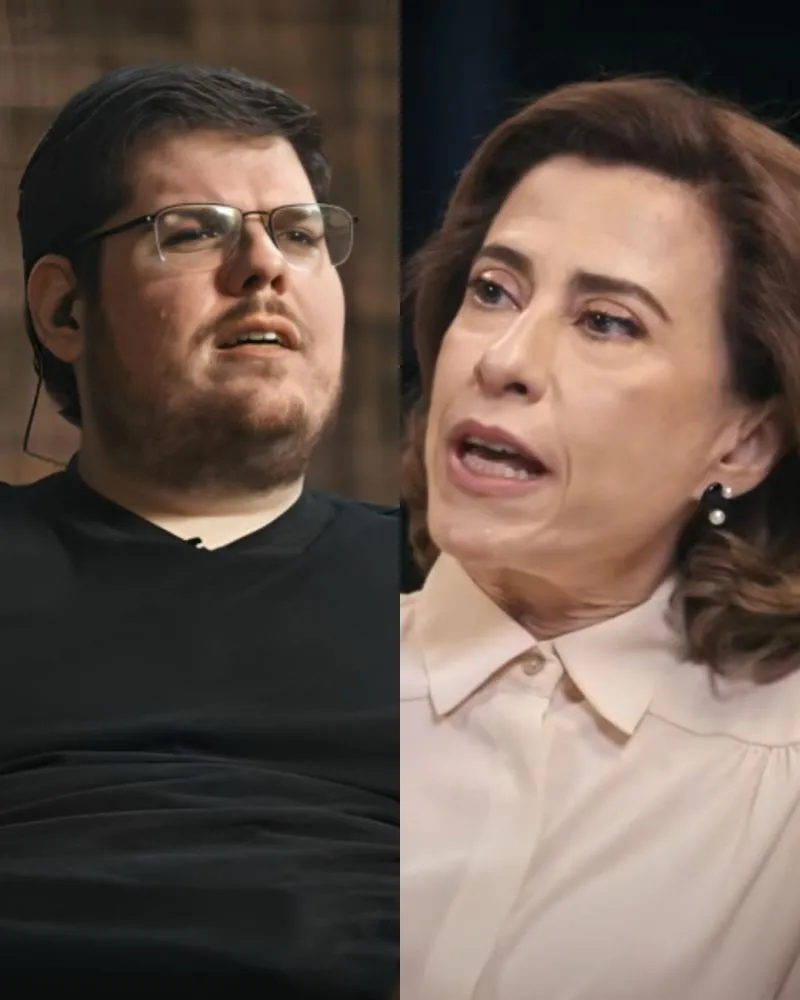 Em entrevista, Fernanda Torres questiona Casimiro Miguel sobre sua fortuna