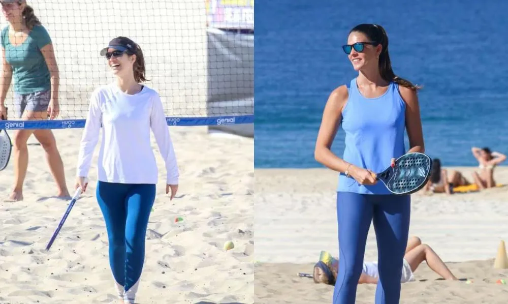 Nathalia Dill e Daniella Sarahyba jogam beach tênis em Ipanema; veja