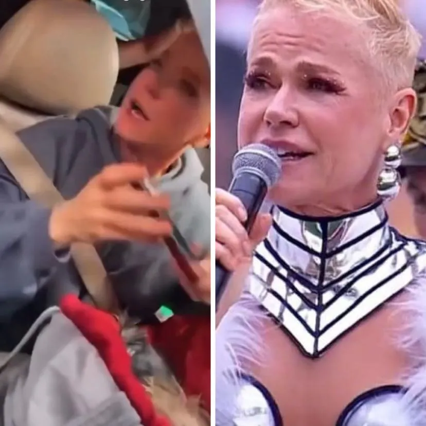 Mulher cospe em rosto de Xuxa durante evento ‘Futebol Esperança’