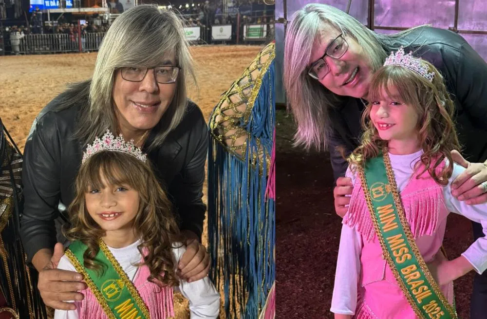 Mini Miss Brasil Alycia Vitória Soares e Paulo Pupin emocionam o público na despedida da Festa do Peão de Pitangueiras