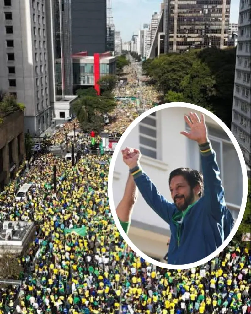 Manifestação na Paulista reúne mais de 50 mil  e presença de Ricardo Nunes é ovacionada pela base conservadora