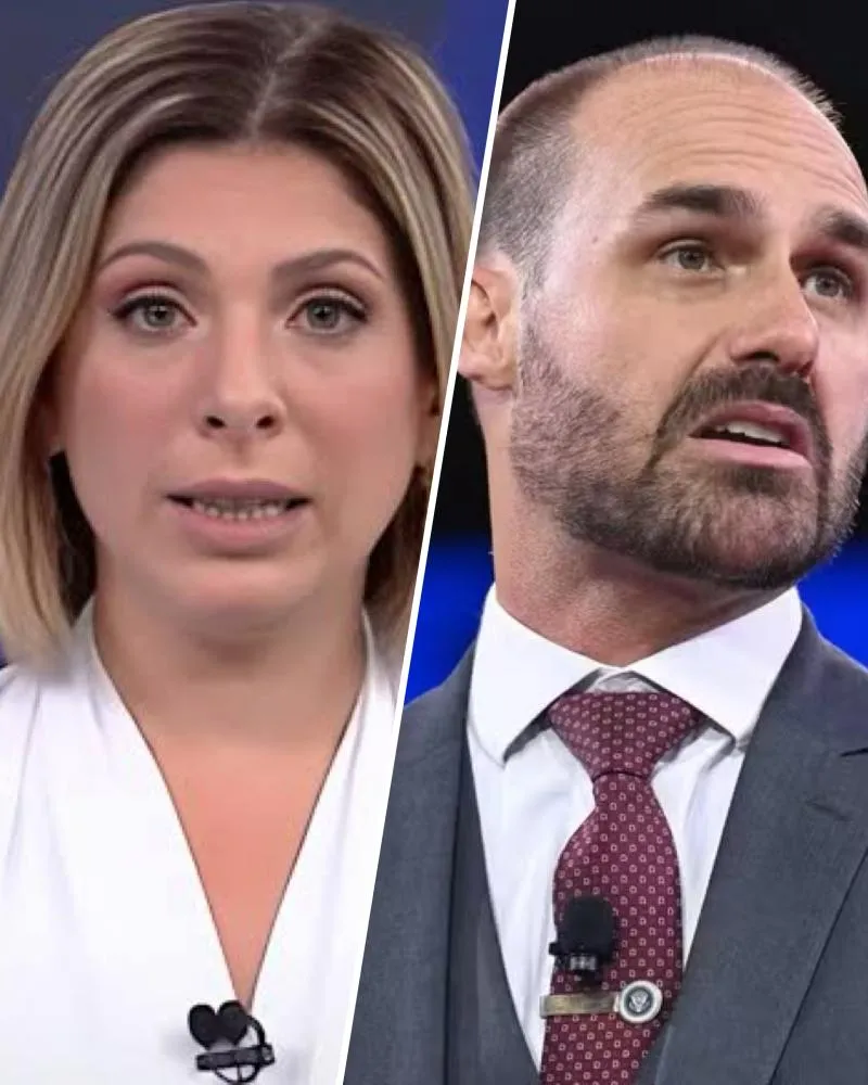 “Triste dia para a democracia” Eduardo Bolsonaro debocha da demissão de Daniela Lima da GloboNews