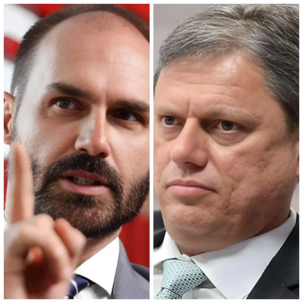 Eduardo Bolsonaro volta a atacar Tarcísio sobre candidatura à Presidência e dispara: “É o cara que o Moraes quer”