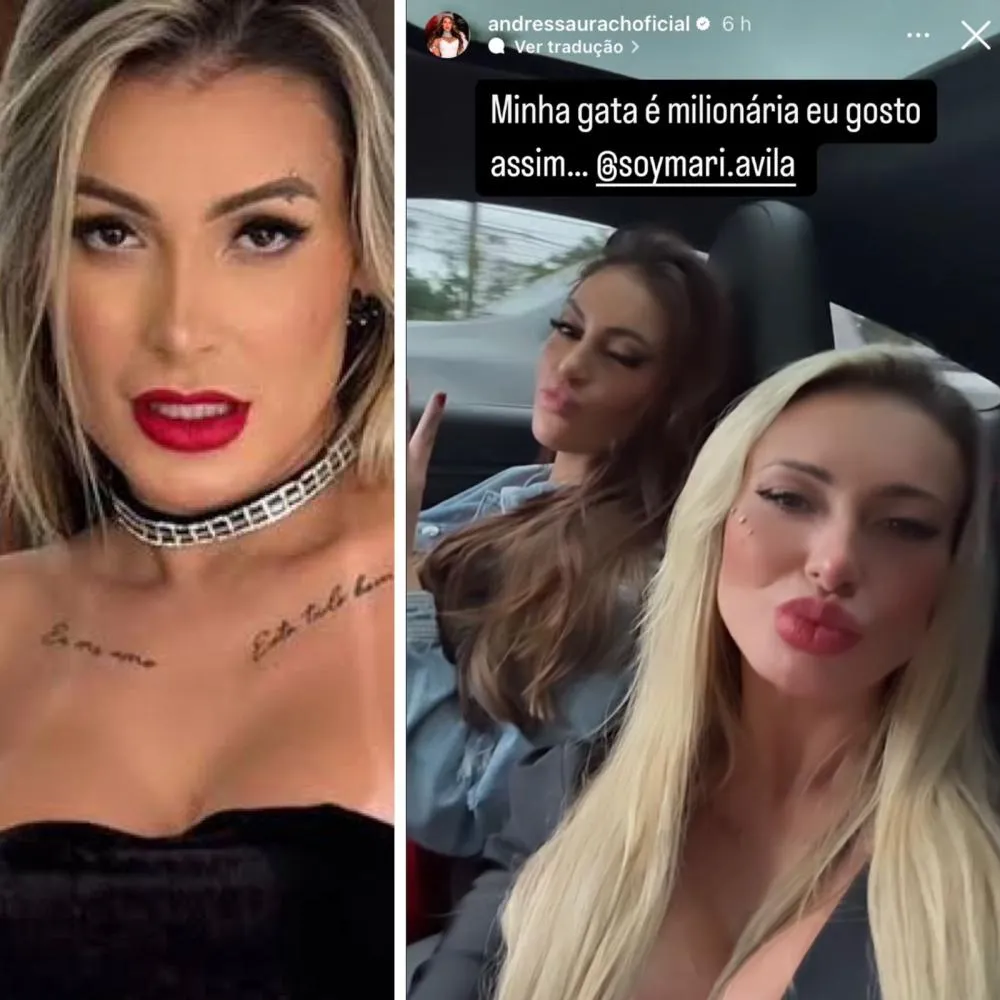 Andressa Urach assume relacionamento com influenciadora