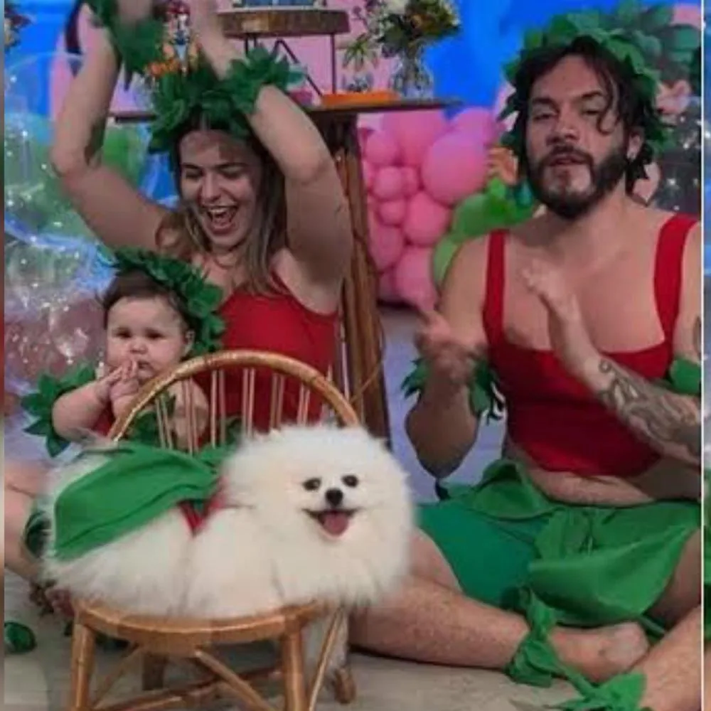 Eliezer e Viih Tube divertem a web ao revelar que cachorrinha da família comeu o umbigo do filho recém-nascido do casal, Ravi