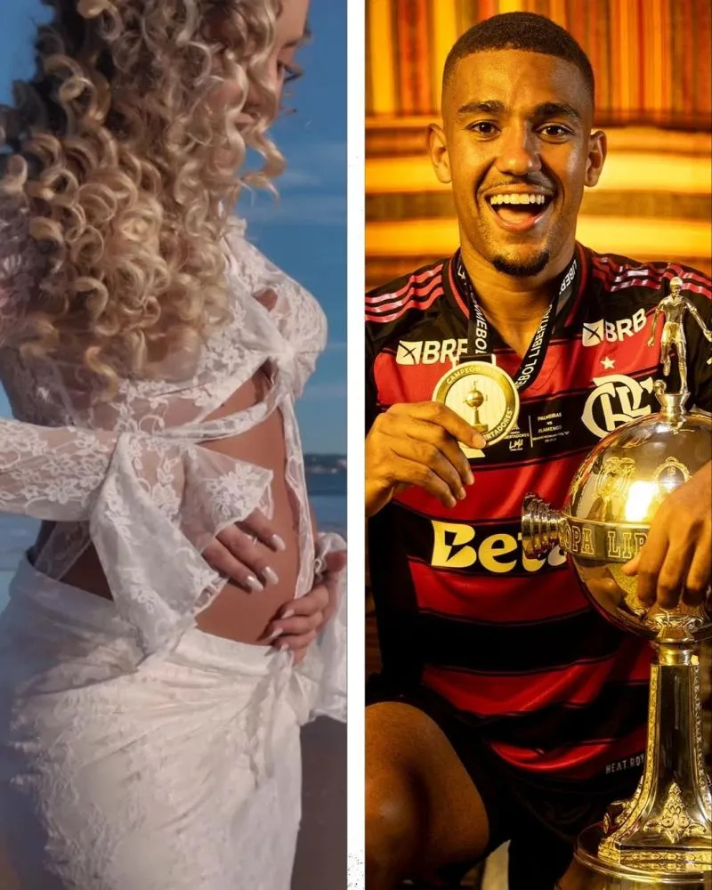 Influenciadora anuncia gravidez de jogador do Flamengo; saiba o sexo do bebê
