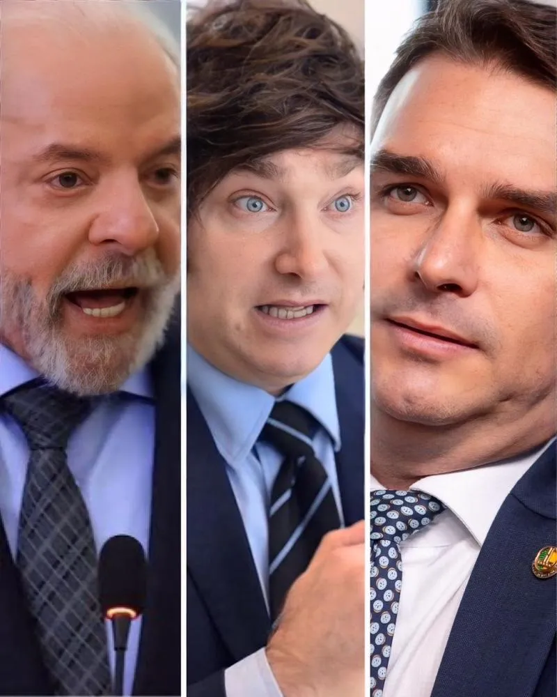 Milei declara apoio a Flávio Bolsonaro e rejeita conversa com Lula