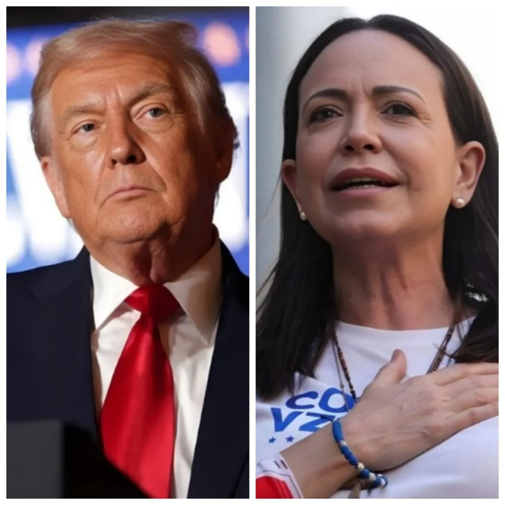 Em meio à crise na Venezuela, Trump recebe opositora de Maduro, María Corina, na Casa Branca