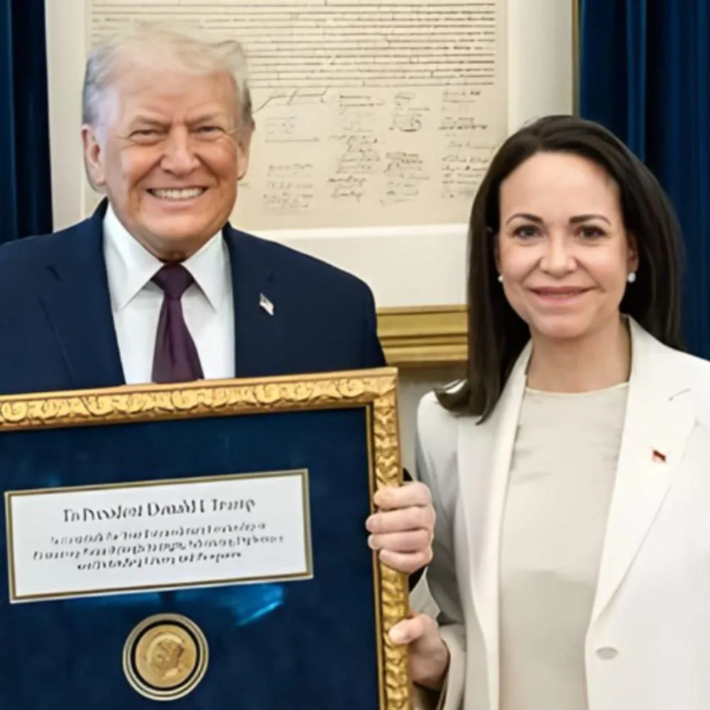 Mesmo título sendo intransferível, Trump aceita ficar com medalha do Nobel de María Corina Machado